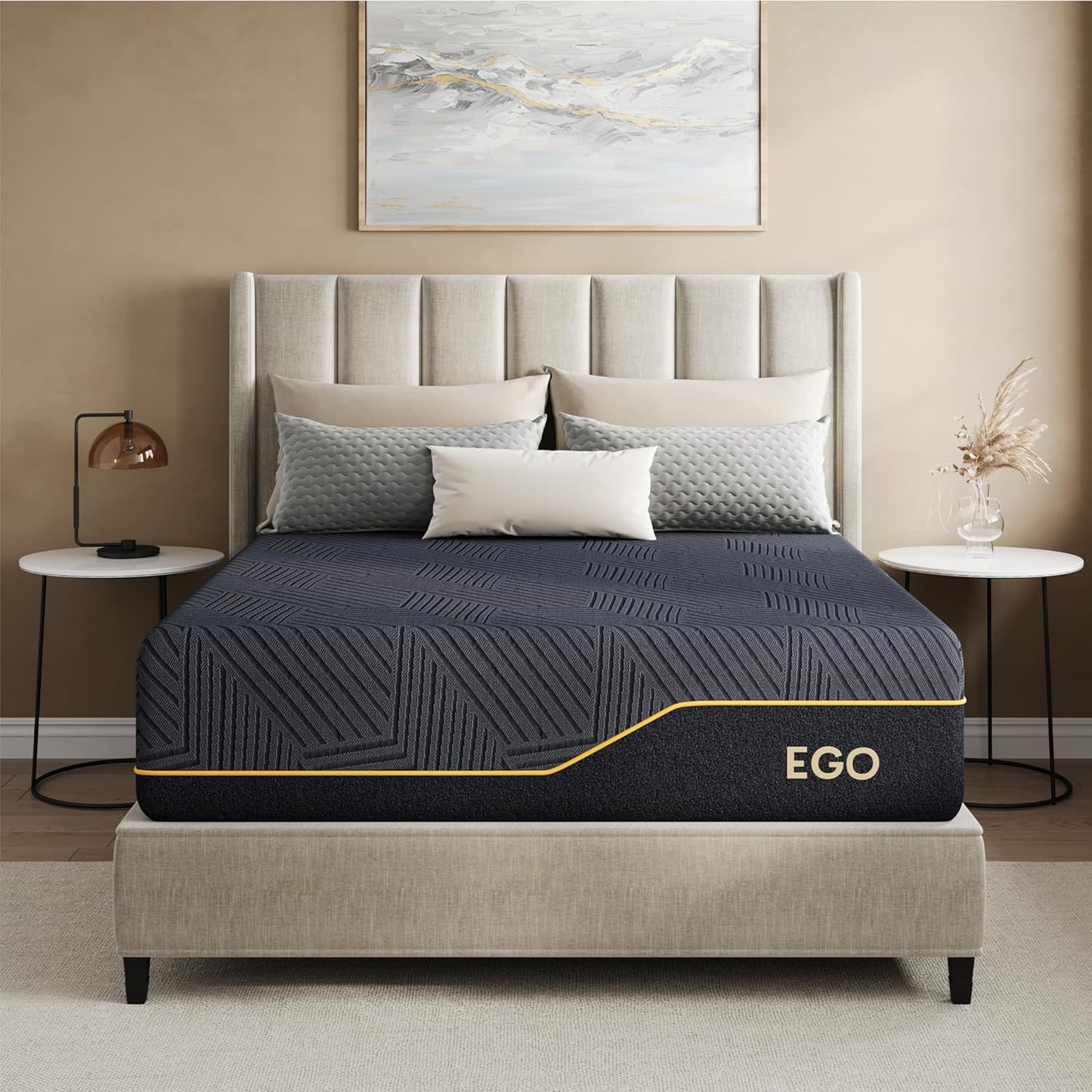Mlily Egohome 14 In. Queen Memory Foam Mattress For Back Pain, Cooling Copper Gel Bed In A Box, Foam Made In Usa, CertiPUR-US Certified