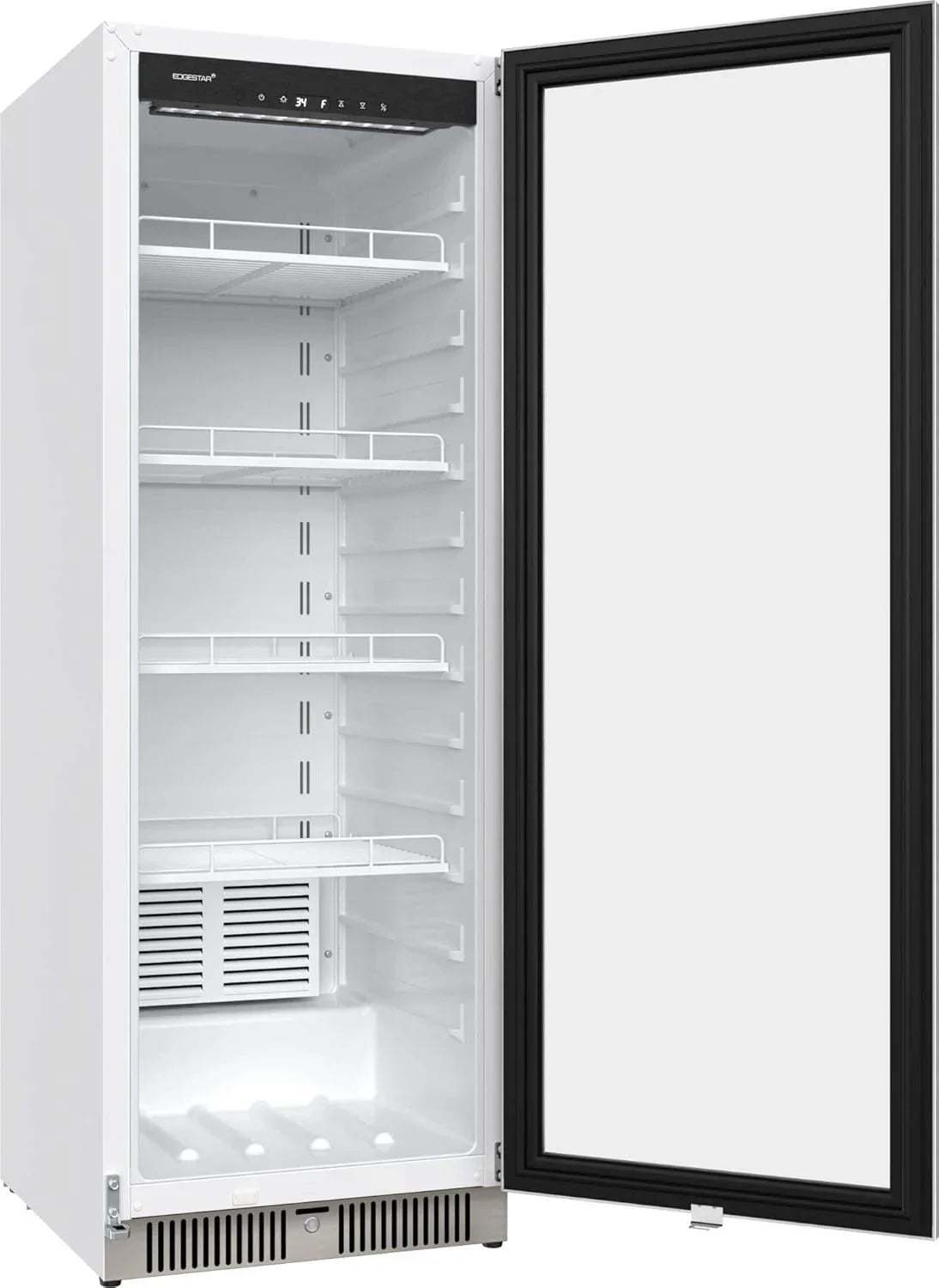 22 In. Wide 10.1 Cu. Ft. Commercial Beverage Merchandiser, Stainless Steel, Temp Alarm, Reversible Door