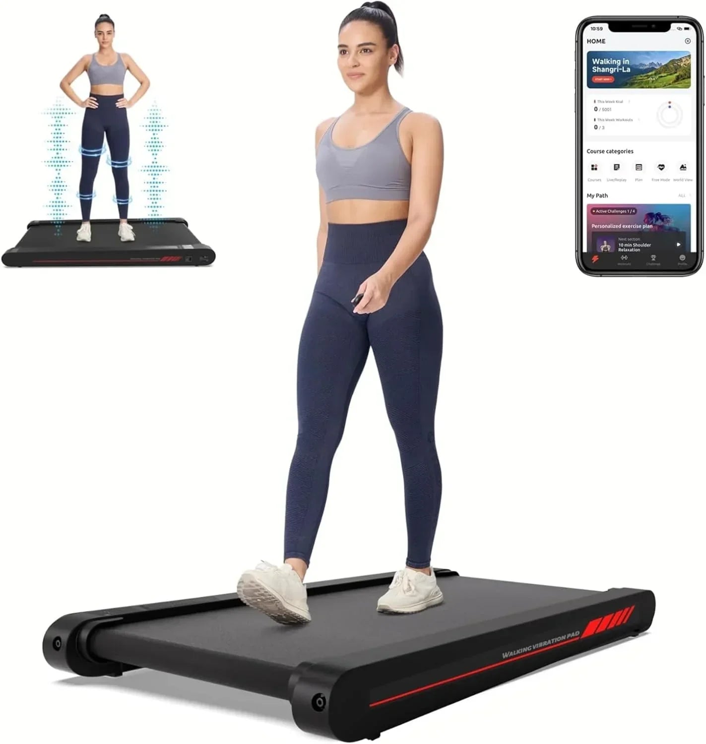 Sperax Walking Vibration Pad With App 3-in-1 Under Desk Treadmill Walking Treadmill Pad