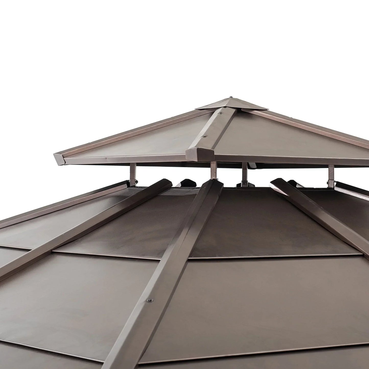 10 Ft. x 10 Ft. Cedar Framed Gazebo With Steel 2-Tier Hip Roof Hardtop