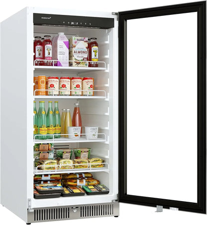 22 In. Wide 10.1 Cu. Ft. Commercial Beverage Merchandiser, Stainless Steel, Temp Alarm, Reversible Door