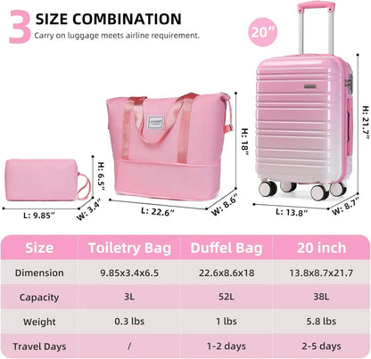 6-piece Luggage Set, Expandable Hardshell Suitcase Set With Spinner Wheels, Lightweight Rolling Luggage Set