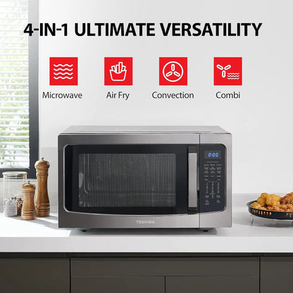 Toshiba 4-in-1 ML-EC42P, SS Countertop Microwave Oven, Smart Sensor, Convection, Air Fryer Combo, Mute Function