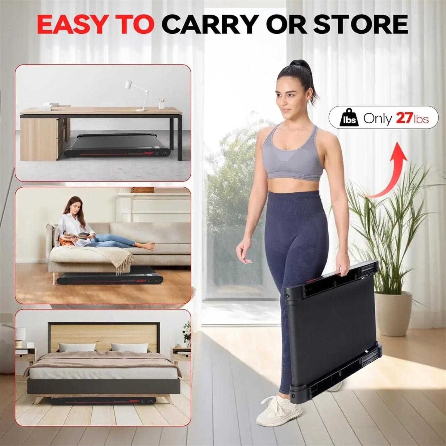 Walking Vibration Pad With App, 3-in-1 Under Desk Treadmill, 2.5HP Low Noise Walking Treadmill Pad With Remote Control