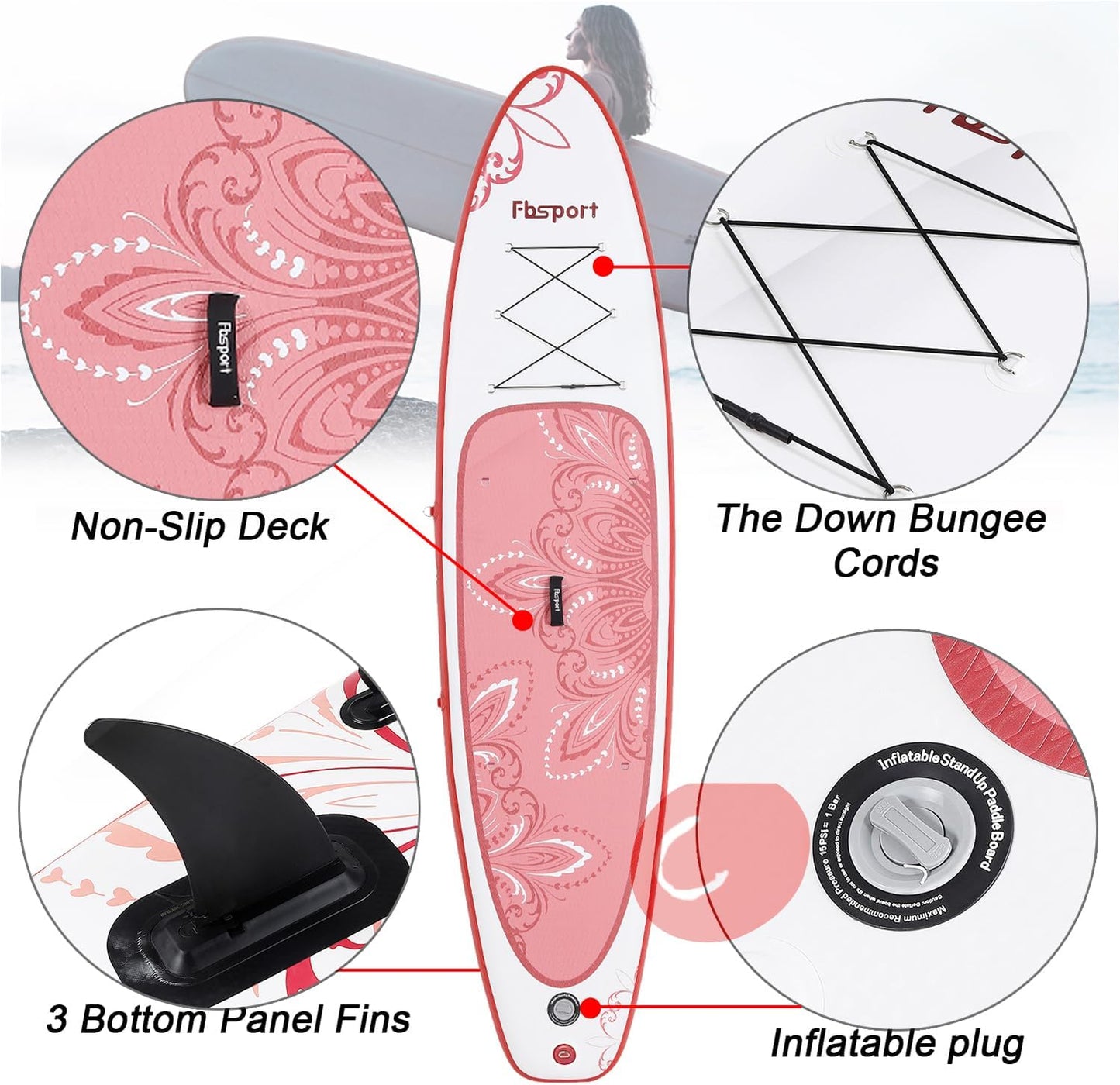 Premium Stand Up Paddle Board Yoga Board With Sup Accessories And Carry Bag