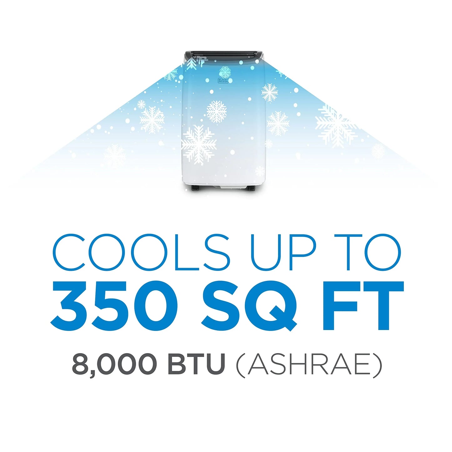 Black Plus Decker 8000 BTU Portable Air Conditioner Up To 350 Sq. Ft