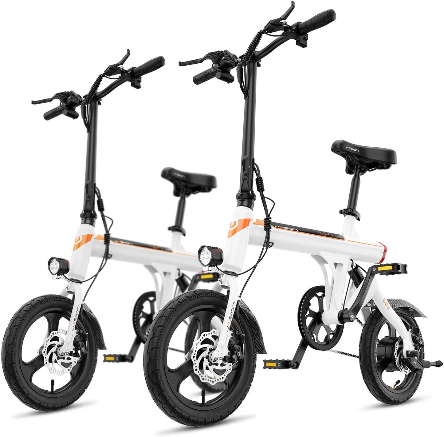 Jasion EB3 Electric Bike Adults 21mph, 500W Peak Motor, 270Wh Battery, Rear Suspension, 3 Levels Assist