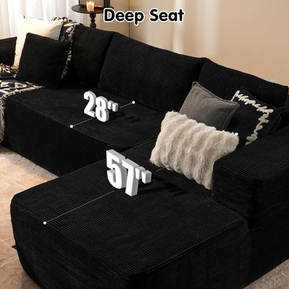 Ovios 104 In. Cloud Sectional Couch With L-Shape Chaise, Modern Modular Sofa With Deep Seat, Upholstered Couches For Living Room Bedroom