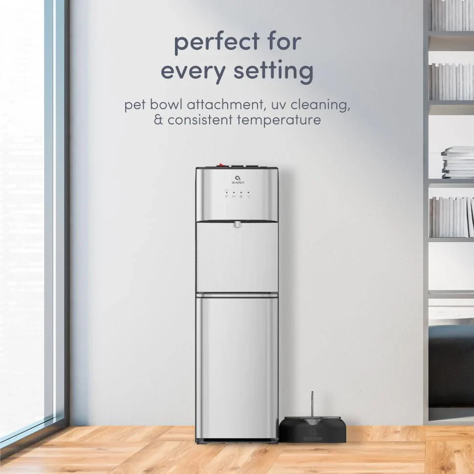 Limited Edition Self Cleaning Water Cooler Water Dispenser- 3 Temperature Settings- Hot, Cold And Room Water, Stainless Steel Construction