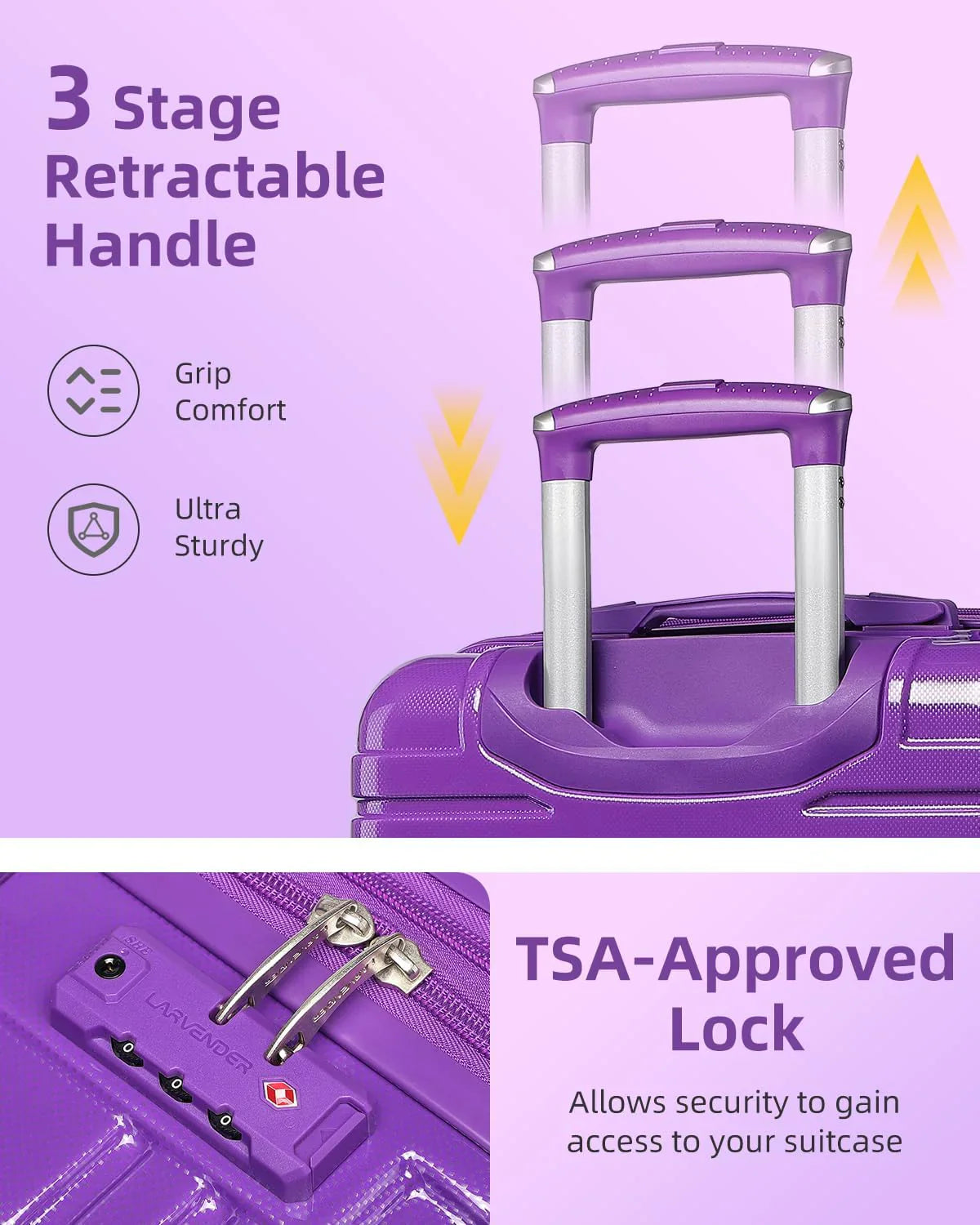 6-piece Luggage Set, Expandable Hardshell Suitcase Set With Spinner Wheels, Lightweight Rolling Luggage Set