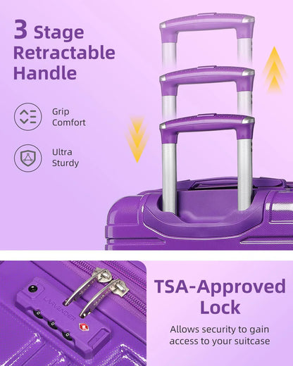 6-piece Luggage Set, Expandable Hardshell Suitcase Set With Spinner Wheels, Lightweight Rolling Luggage Set