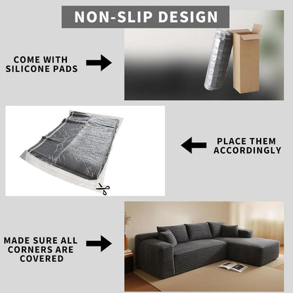 Cloud Sectional Couch With L-Shape Chaise Modern Modular Sofa With Deep Seat Modern Comfy Furniture Bedroom Lounge Dorm Office Apartment Home