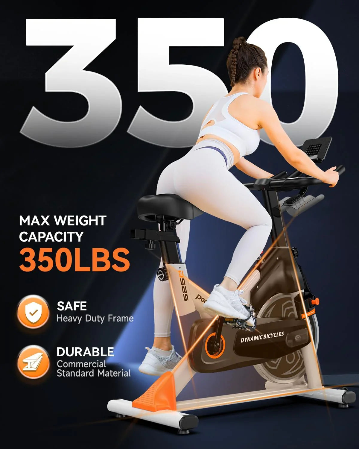 Pooboo Exercise Bike, Adjustable Magnetic/Brake Pad Resistance Silent Belt Drive, Indoor Cycling Bike For Home Cardio