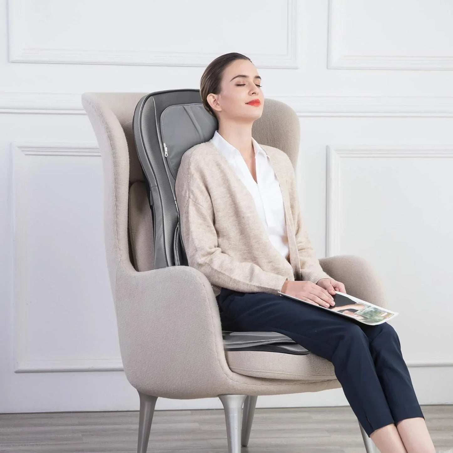 Comfier Massager Chair With Heat Shiatsu Neck Back Massager Portable With Compress And Rolling Massage Chair Pad For Full Back Neck And