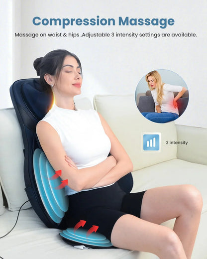 Comfier Massager Chair With Heat Shiatsu Neck Back Massager Portable With Compress And Rolling Massage Chair Pad For Full Back Neck And