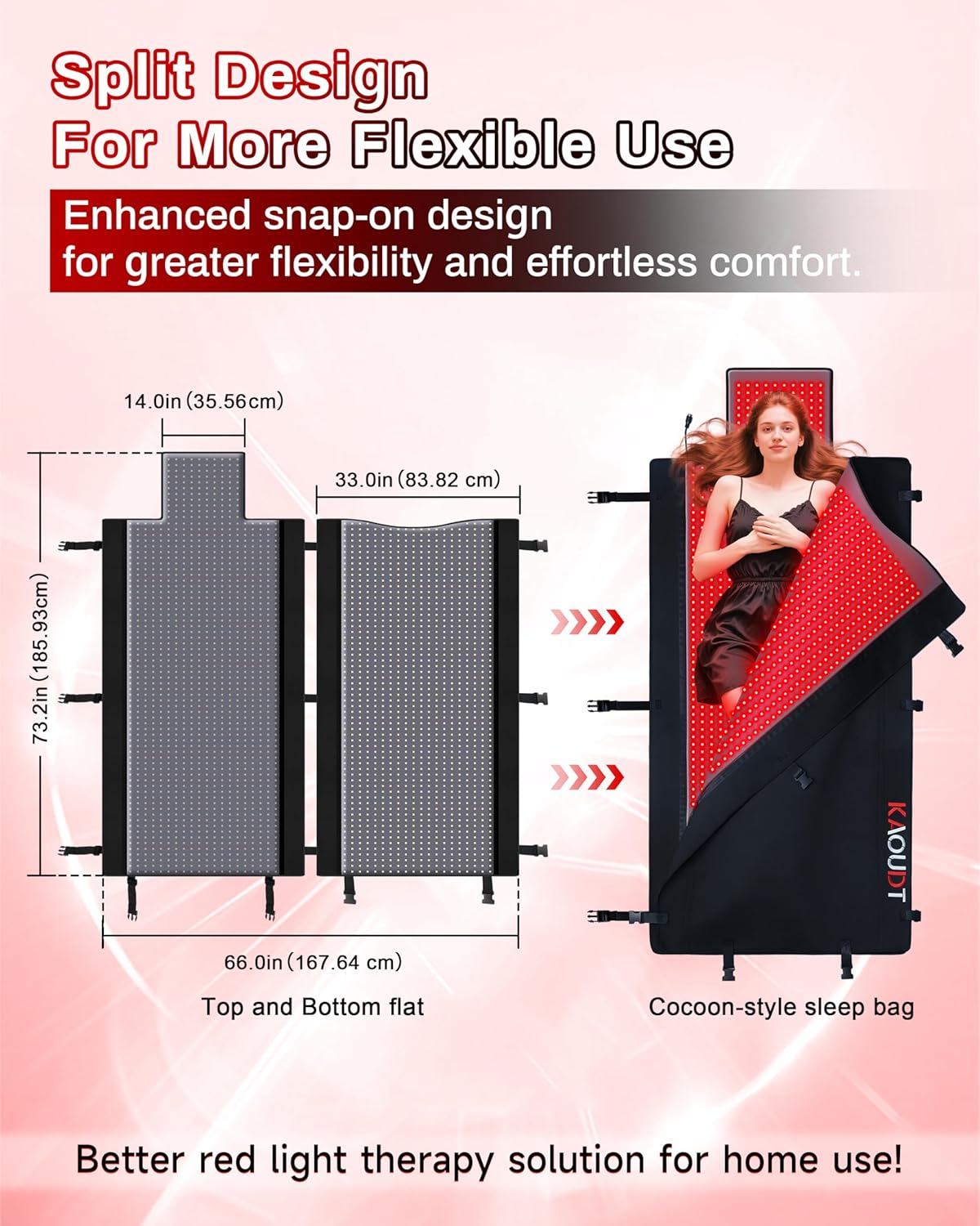 Red Light Therapy Mat, Medical-Grade TPU, 2570 LEDs, 73 In. x 33 In