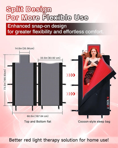 Red Light Therapy Mat, Medical-Grade TPU, 2570 LEDs, 73 In. x 33 In