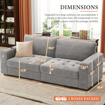 Ihanherry 146 In. U-Shaped Modern Sofa Modular Sectional Cloud Couch With 2 Ottoman