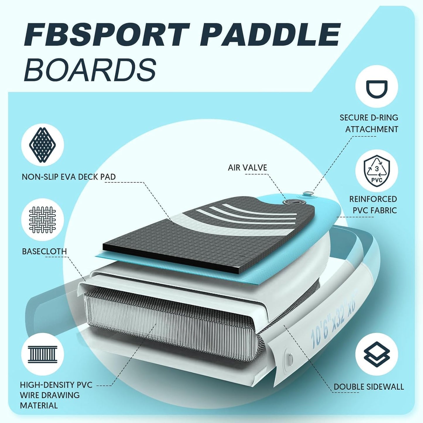 Premium Stand Up Paddle Board Yoga Board With Sup Accessories And Carry Bag