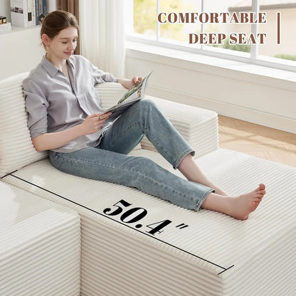 110 Cloud Sectional Couch, Boneless Sofa For Living Room Modular Sectional Sofa With Deep Seat