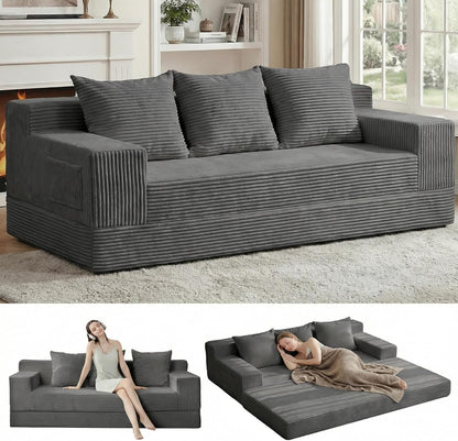 Loveseat Boneless Convertible Sofa Bed, Folding Floor Futon Sleeper Sofa Couch Bed- Boneless Foldable Couch