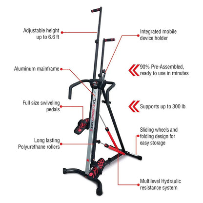 MaxiClimber XL Hydraulic Resistant Vertical Climber And Exercise System