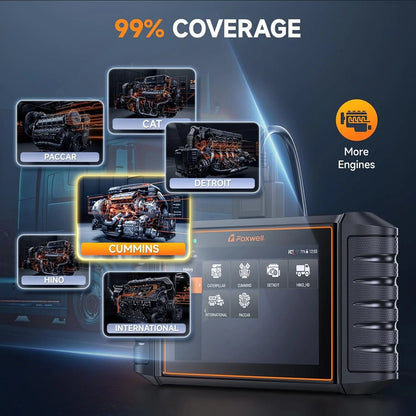 HD500 Heavy Duty Truck Scanner With Dpf Regen/Injector Cutoff/Limit Setting, Full System Diesel Diagnostic Scan Tool For Cummins, Detroit