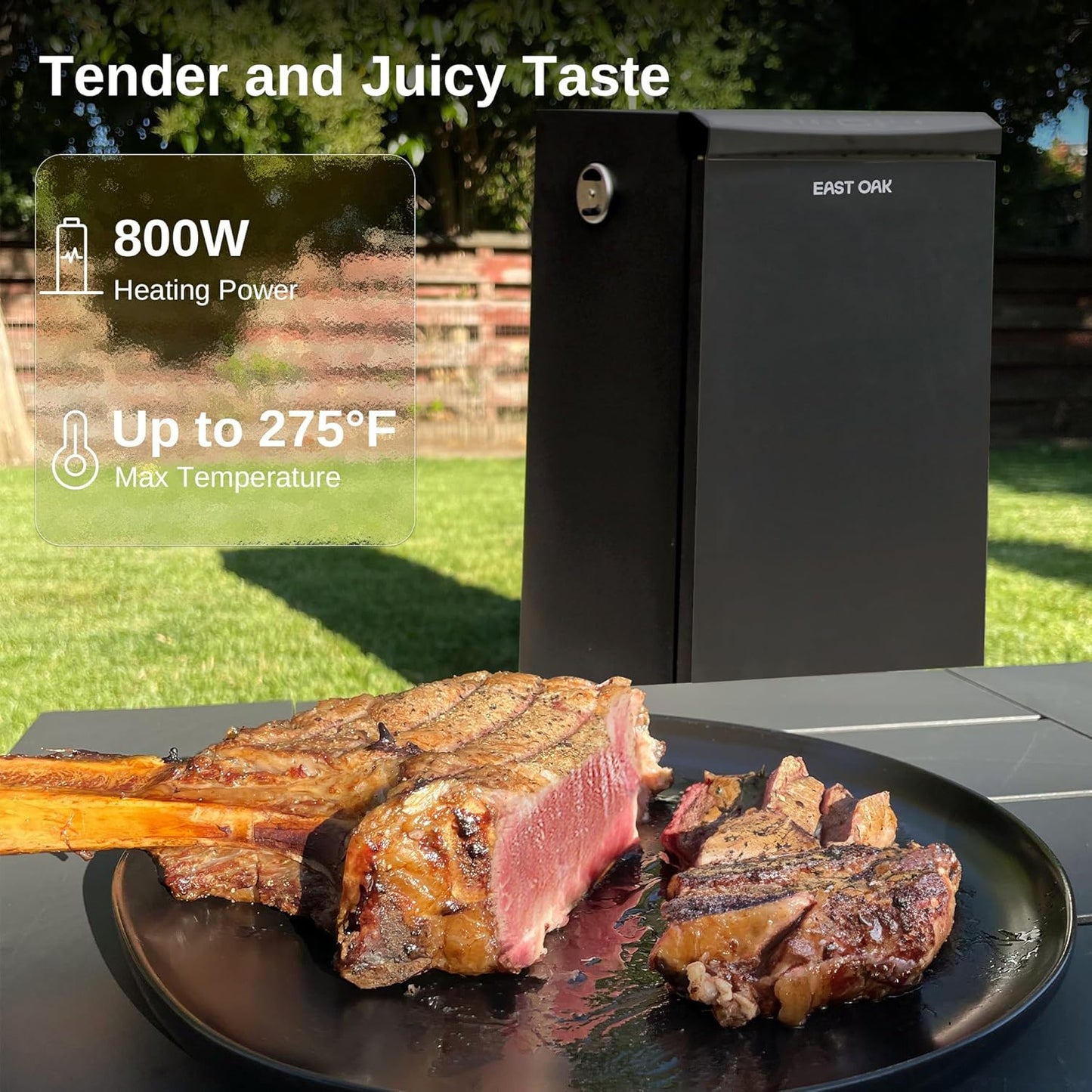 East Oak 30 In. Outdoor Electric Smoker Built-In Meat Probe Smokes Up To 6 Times Longer