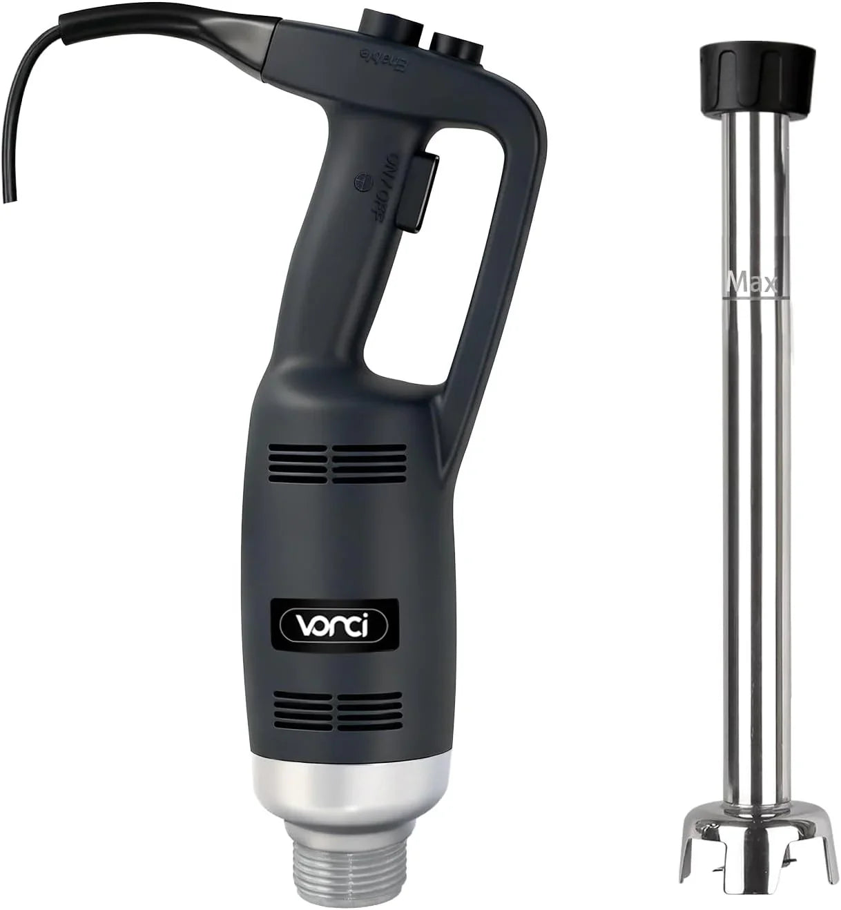 Vonci 500W Commercial Immersion Blender, 16 In. Sus 304 Removable Shaft, Heavy Duty Power Hand Mixer With Variable Speed 6000-20000RPM