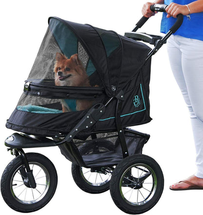 No-Zip Nv Pet Stroller For Cats/Dogs Zipperless Entry Easy One-Hand Fold Gel-Filled Tires Plush Pad Plus Weather Cover Included 3 Colors