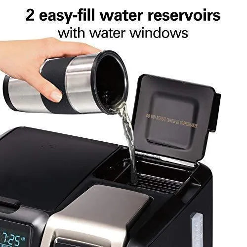Hamilton Beach FlexBrew Thermal Coffee Maker, Single Serve And Full Pot, Compatible With K-Cup Pods Or Grounds, Programmable, Black And Stainless
