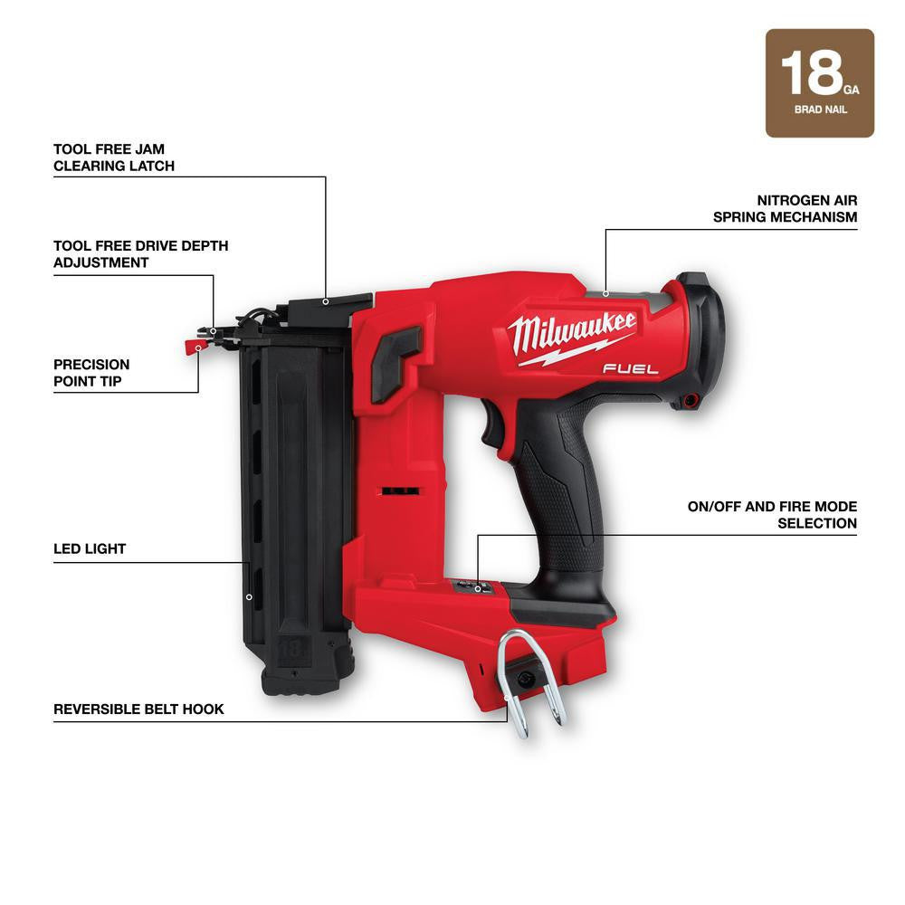 Milwaukee M18 Fuel 18-Volt Lithium-Ion Brushless Cordless Combo Kit, 10-Tool With 2 5.0 Ah Batteries, 1 Charger, 2 Tool Bags