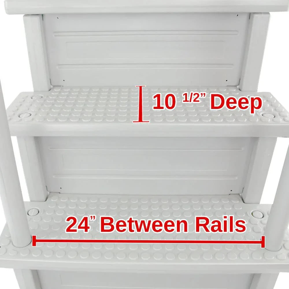 Select Anti-Slip in-Pool Steps, Gray, For Above Ground Swimming Pools, Can Mount To Decks 48 In. To 54 In. H, Safety Stairs Capacity Up To 300 Lbs