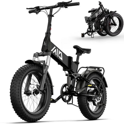 Tst Electric Bike 4.0 Fat Tire Foldable Ebike 48V 13Ah Battery 750W Electric Commuter Bicycle With LCD 20 In. One-Step Folding Electric City