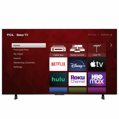 TCL 75 In. 4-Series 4K UHD HDR Smart TV With Roku, Voice Control, AirPlay, And Customizable Home Screen