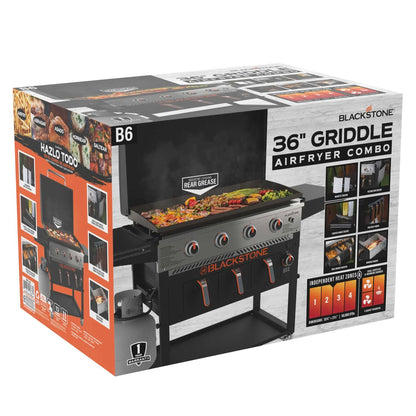 Blackstone 4-Burner 36 In. Propane Griddle With Air Fryer And Hood
