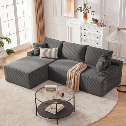 110 Cloud Sectional Couch, Boneless Sofa For Living Room Modular Sectional Sofa With Deep Seat