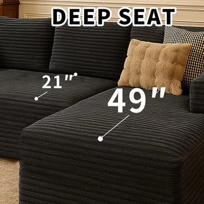 Cloud Sectional Couch With L-Shape Chaise Modern Modular Sofa With Deep Seat Modern Comfy Furniture Bedroom Lounge Dorm Office Apartment Home