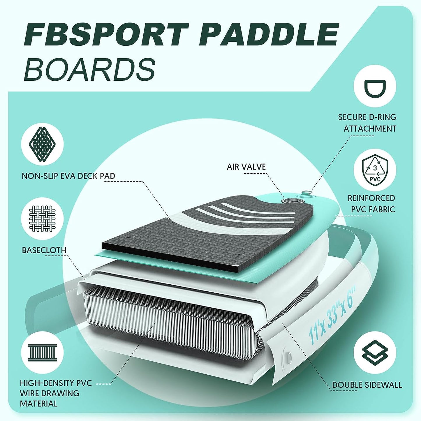 Premium Stand Up Paddle Board Yoga Board With Sup Accessories And Carry Bag