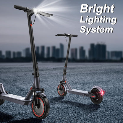 Electric Scooter, 350W/500W Powerful Motor, 8.5 In./10 In. Solid Tires, 19/22Mph, 28/21/12 Miles Range, Dual Braking
