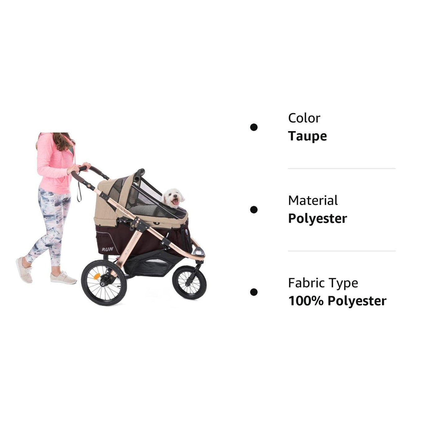 Jogging Sports Stroller With Comfort Rubber Wheels/Zipper-Less Entry/1-Hand Quick Fold/Aluminum Frame For Small/Medium Dogs Cats And Pets, Green Camo