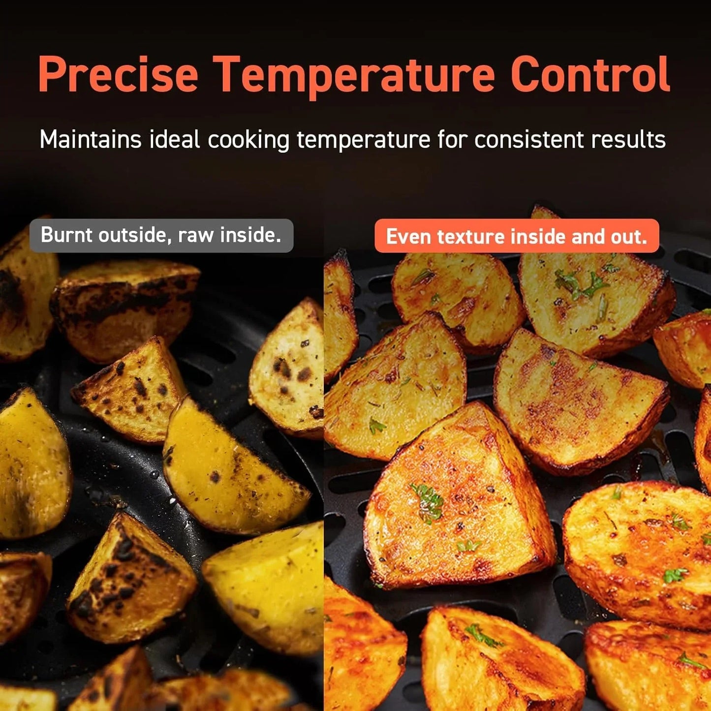 Cosori Air Fryer 9-in-1 Compact And Large 6-Qt. Fast Turbo Modes Precise Heat For Even Results