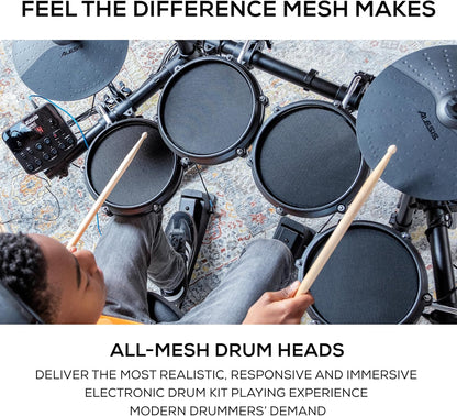 Alesis Turbo Mesh Kit- Electric Drum Set With Over 100 Sounds Mesh Drum Pad