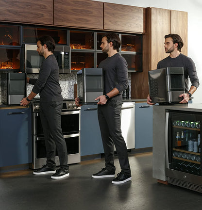 GE Profile Opal 2.0, Countertop Nugget Ice Maker, Ice Machine With WiFi Connectivity, Smart Home Kitchen Essentials, Black Stainless