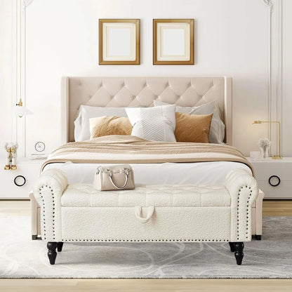 Furniliving Modern Storage Ottoman Bench