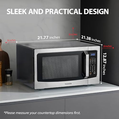 Toshiba Air Fryer Combo 4-in-1 Countertop Microwave Oven, Smart Sensor, Convection, Mute Function, Position Memory 13.6 In. Turntable