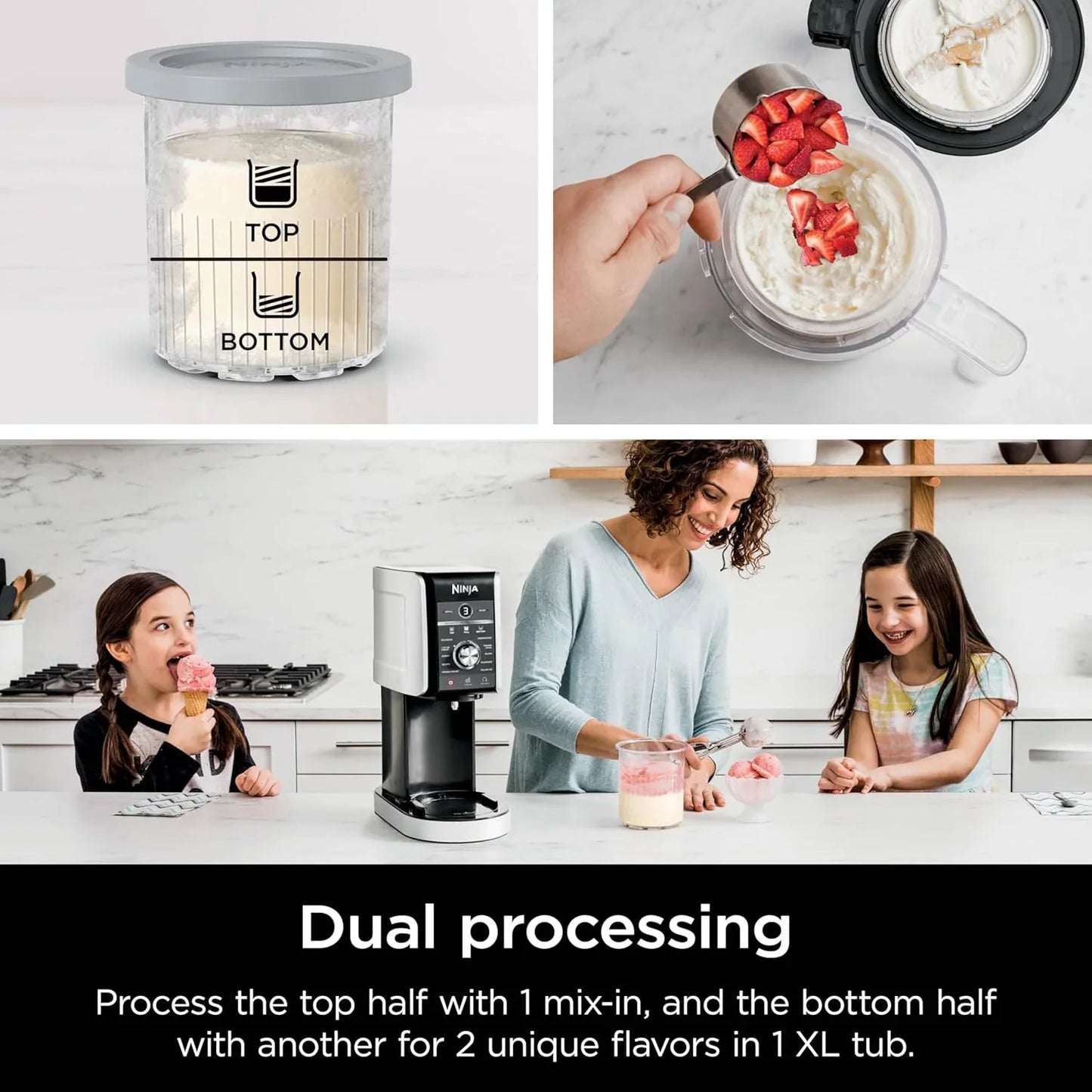 Ninja NC301 CREAMi Ice Cream Maker, For Gelato, Mix-Ins, Milkshakes, Sorbet, Smoothie Bowls And More, 7 One-Touch Programs, With