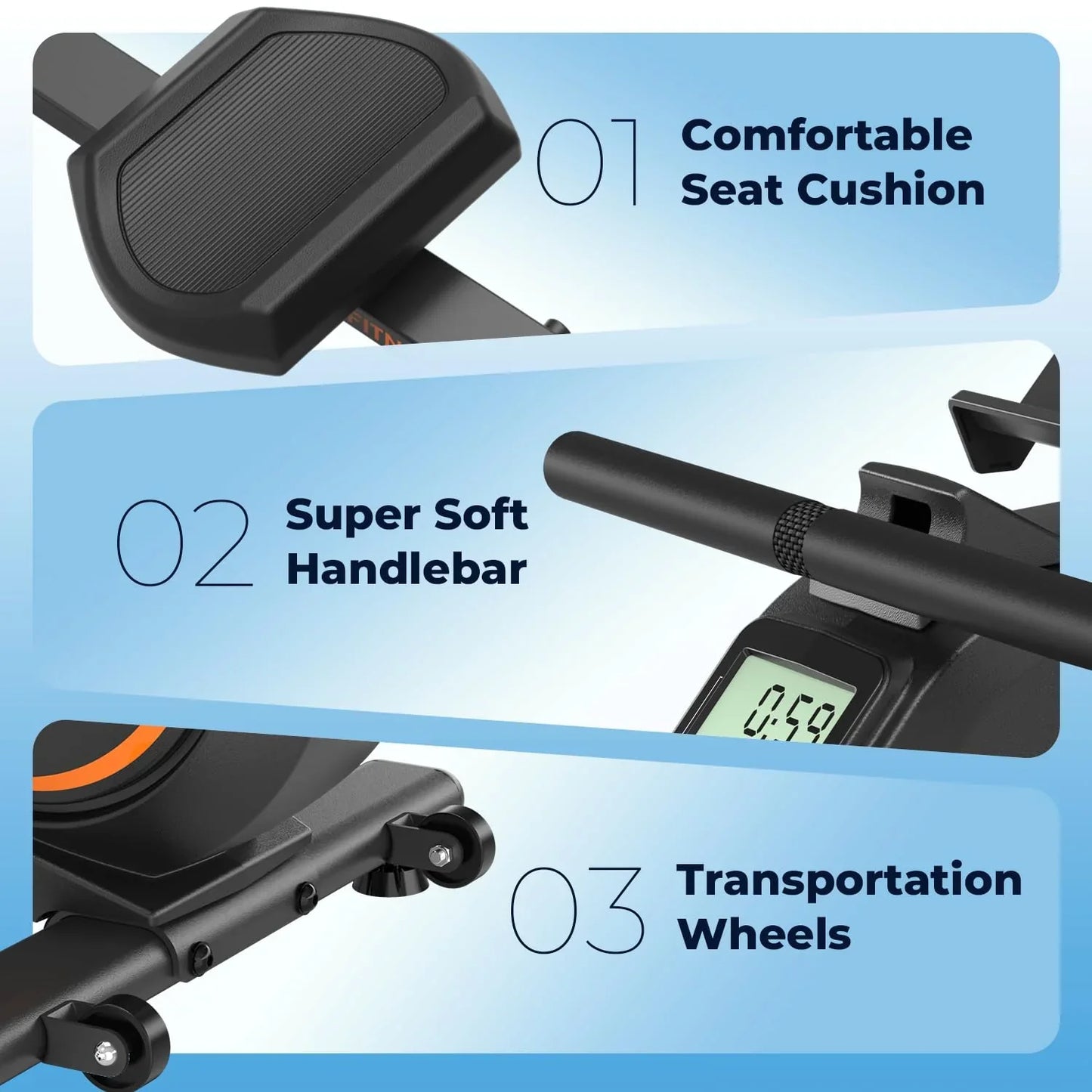 Yosuda Magnetic Rowing Machine 350 Lb Weight Capacity