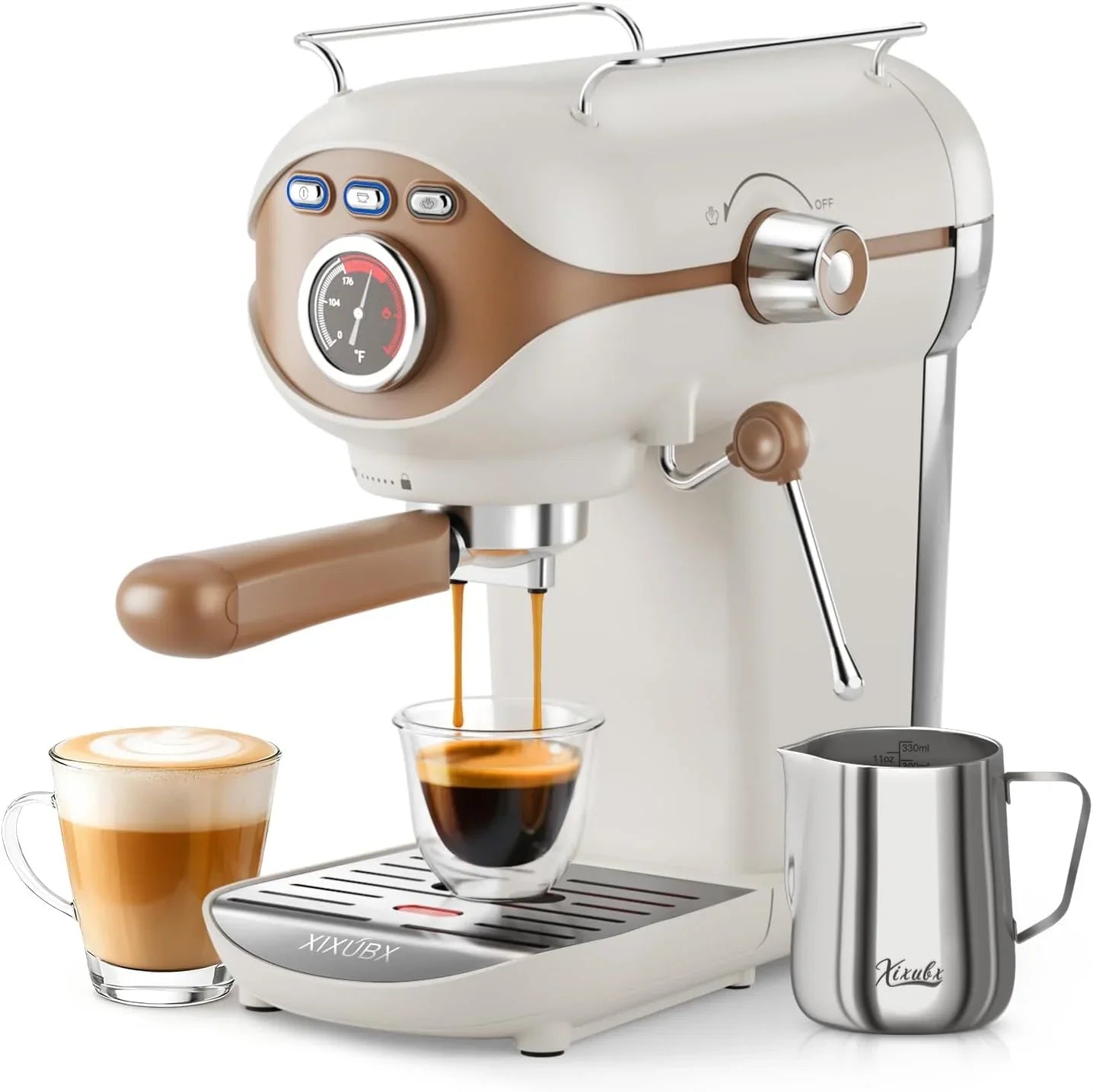 Espresso Machine, 20 Bar Pump Temperature Control, Compact Espresso Maker With Steam Milk Frother