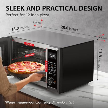 Toshiba Air Fryer Combo 8-in-1 Countertop Microwave Oven, With Convection, Broil, Odor Removal Mode, 12.4 In. Position Memory Turntable